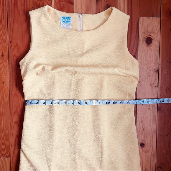 Vintage Sears Yellow Floral Knit Polyester Dress - Picture 9 of 11